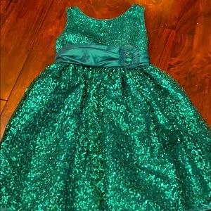 Sapphire green sequin party dress